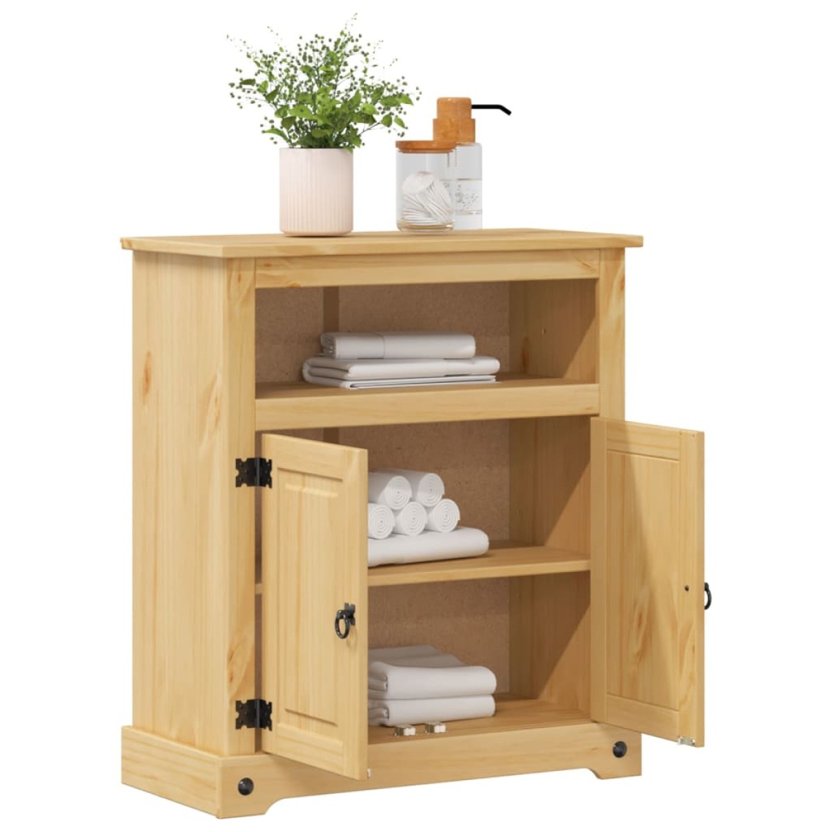vidaXL Ντουλάπι Μπάνιου Corona 70x33x80 εκ. από Μασίφ Ξύλο Πεύκου