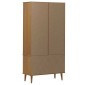 vidaXL Βιτρίνα MOLDE Καφέ 90 x 35 x 175 εκ. από Μασίφ Ξύλο Πεύκου