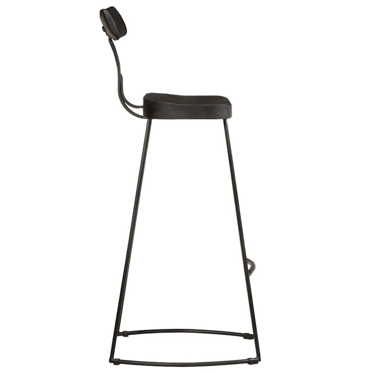 vidaXL Bar Stools 2 τεμάχια Μαύρο 49x43x103 cm Στερεό ξύλο Mango