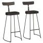 vidaXL Bar Stools 2 τεμάχια Μαύρο 49x43x103 cm Στερεό ξύλο Mango