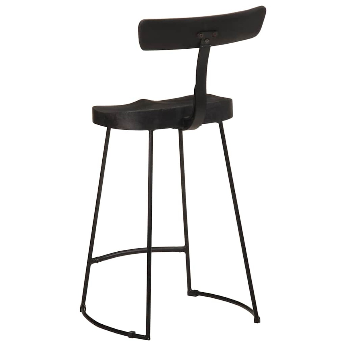 vidaXL Σκαμπό Μπαρ 2 τεμ. Μαύρα 49x43x88 εκ. από Μασίφ Ξύλο Μάνγκο