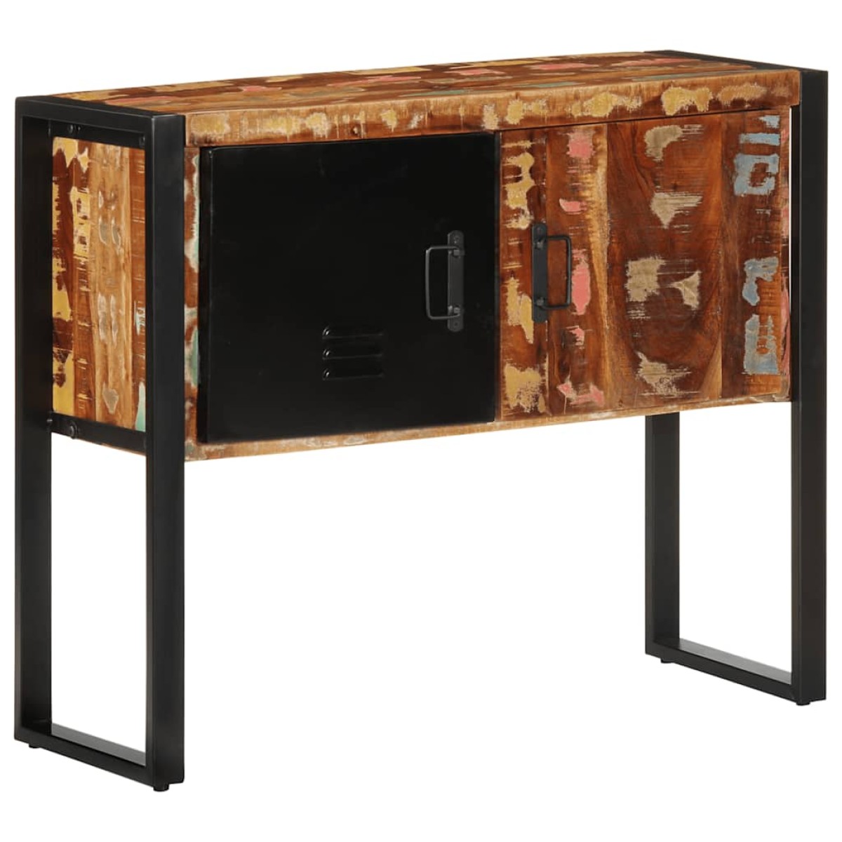 vidaXL Ντουλάπι κονσόλας Πολύχρωμο 90x35x75 εκ Μασίφ Ξύλο Ανακυκλωμένο