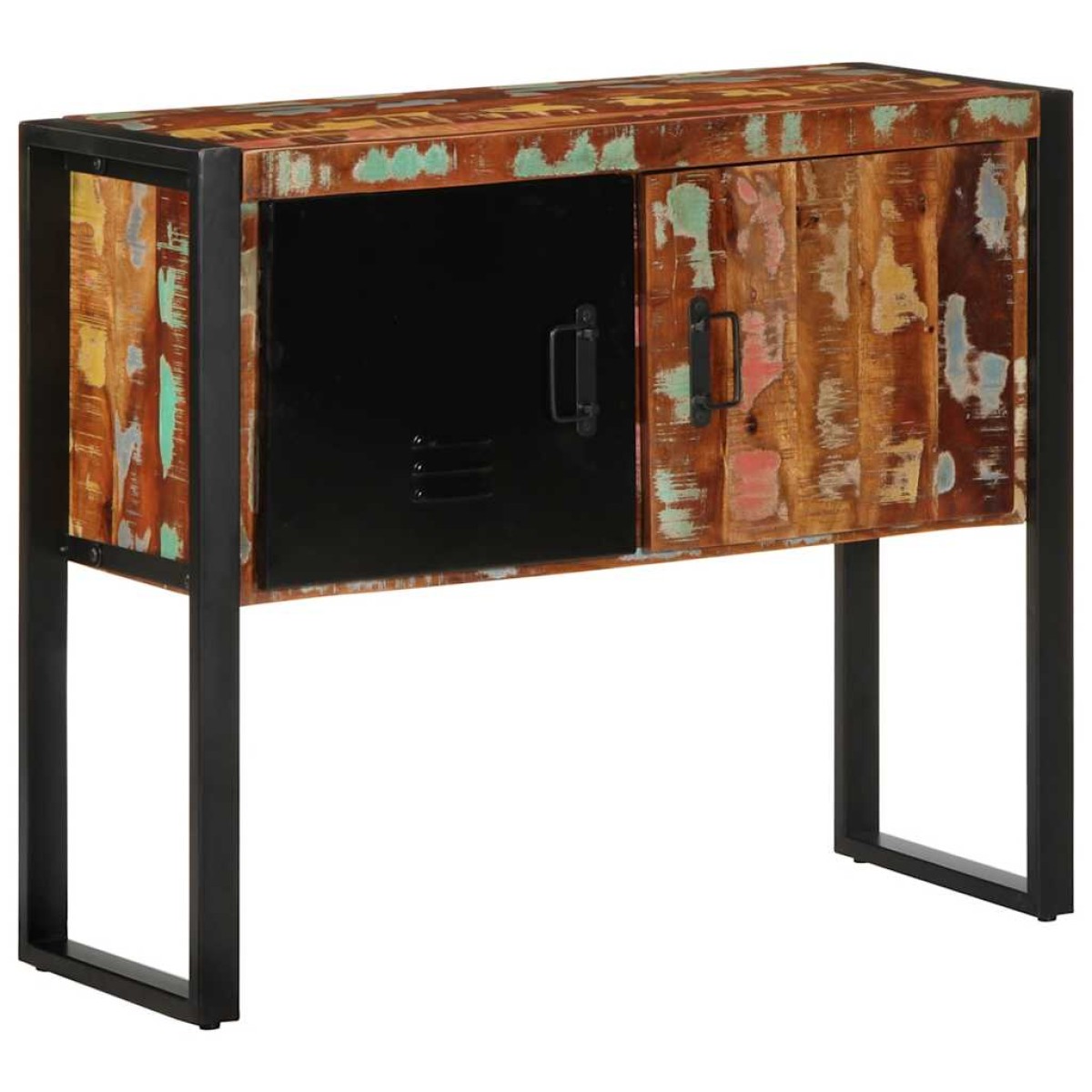 vidaXL Ντουλάπι κονσόλας Πολύχρωμο 90x35x75 εκ Μασίφ Ξύλο Ανακυκλωμένο