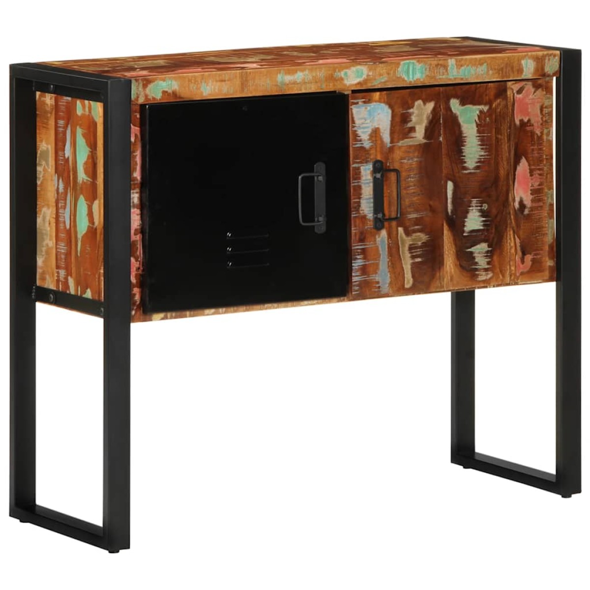 vidaXL Ντουλάπι κονσόλας Πολύχρωμο 90x35x75 εκ Μασίφ Ξύλο Ανακυκλωμένο