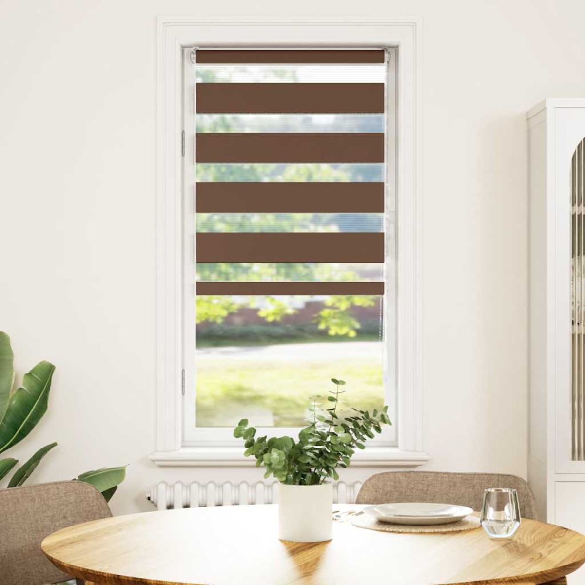vidaXL Στόρι Ζέβρας Καφέ 65x100 εκ. Πλάτος Υφάσματος 60,9 εκ. Πολυεστέρας