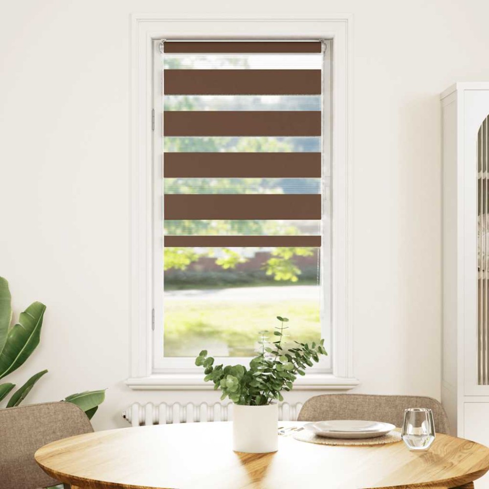 vidaXL Στόρι Ζέβρας Καφέ 55x150 εκ. Πλάτος Υφάσματος 50,9 εκ. Πολυεστέρας
