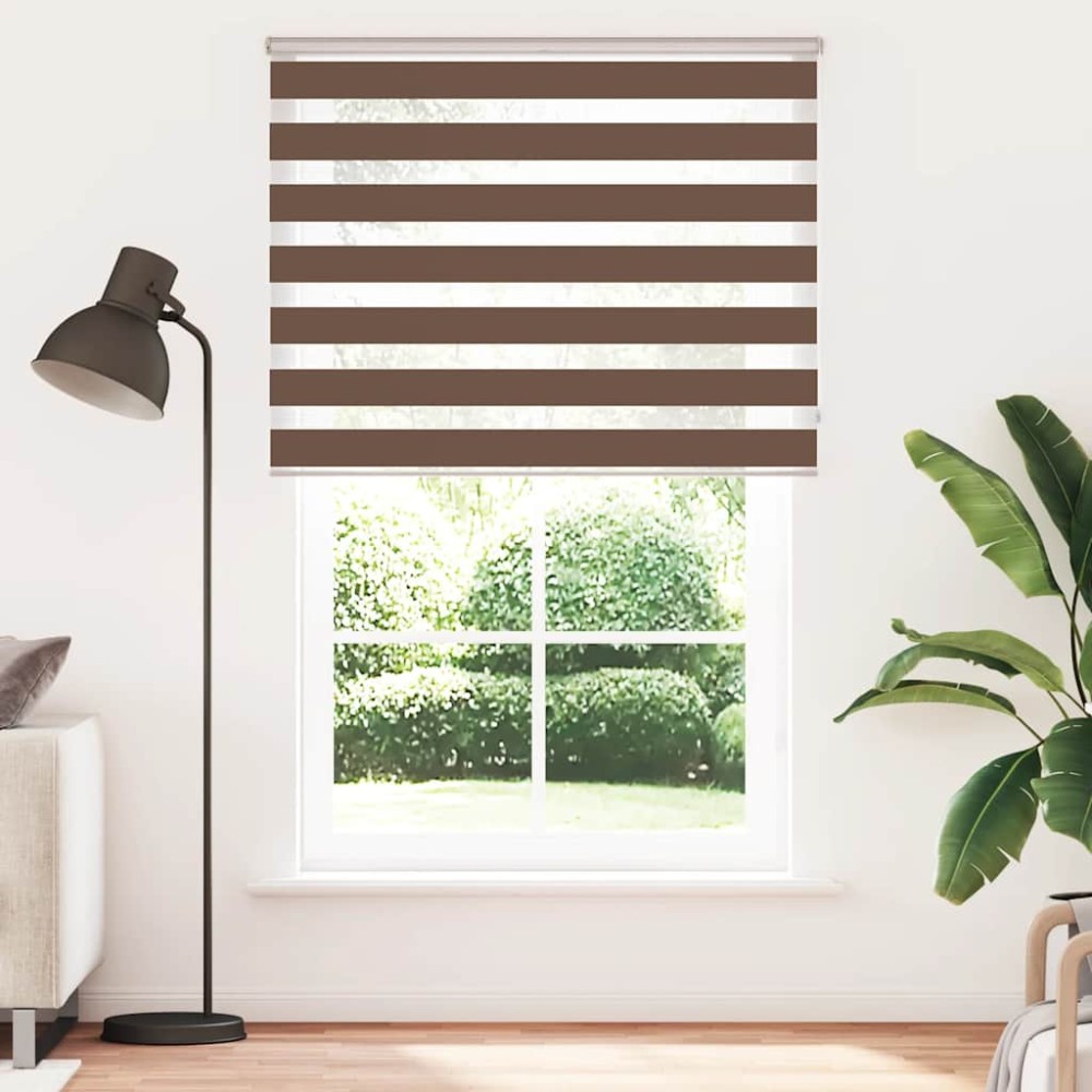 vidaXL Στόρι Ζέβρας Καφέ 145x230 εκ. Πλάτος Υφάσματος 140,9 εκ. Πολυεστέρας