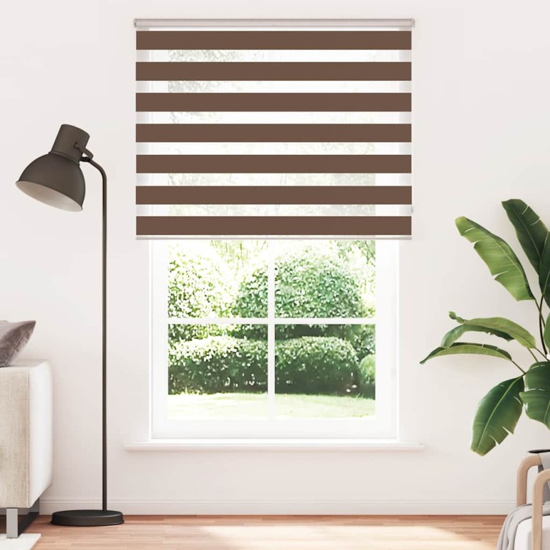 vidaXL Στόρι Ζέβρας Καφέ 150x230 εκ. Πλάτος Υφάσματος 145,9 εκ. Πολυεστέρας