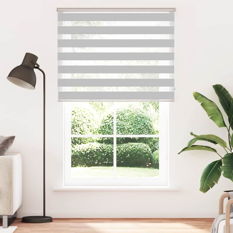 vidaXL Στόρι Ζέβρα Ανοιχτό Γκρι 145x230 εκ. Πλάτος Υφάσματος 140,9 εκ. Πολυεστέρας