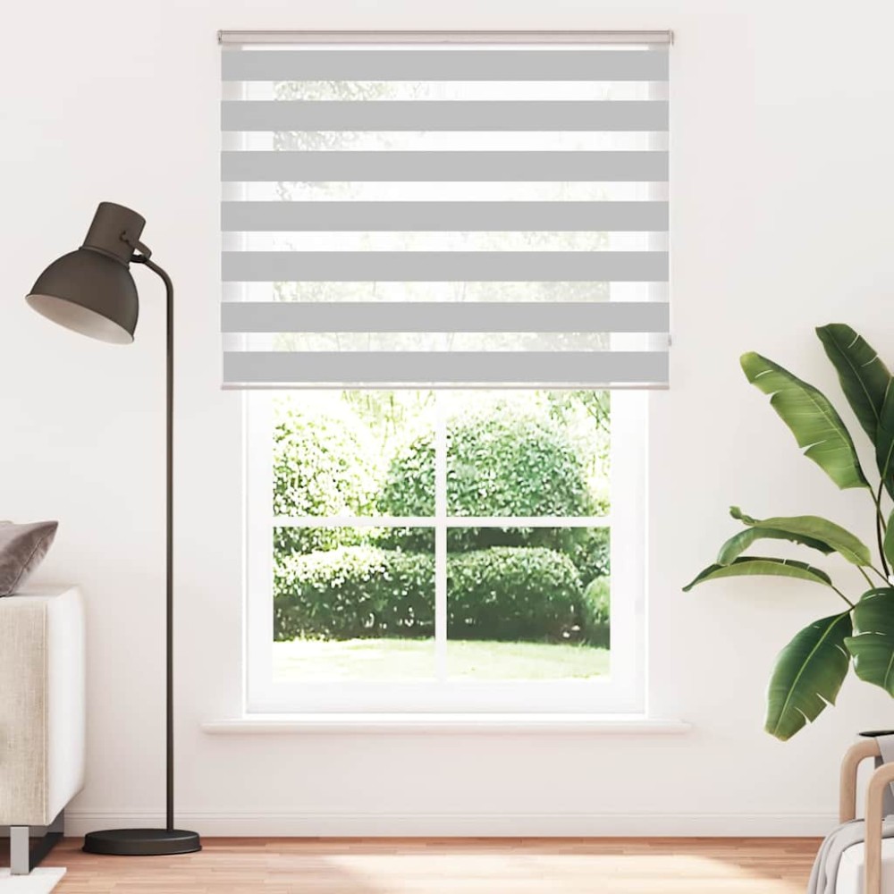 vidaXL Στόρι Ζέβρα Ανοιχτό Γκρι 150x230 εκ. Πλάτος Υφάσματος 145,9 εκ. Πολυεστέρας