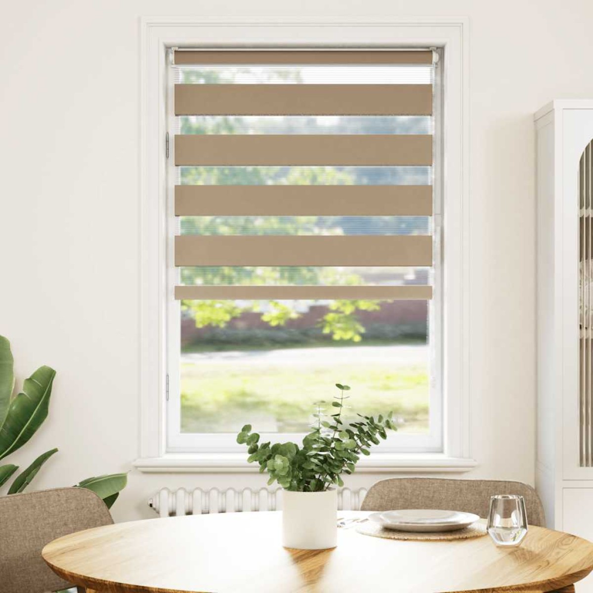 vidaXL Στόρι Ζέβρας Καφέ Άμμου 90x100 εκ. Πλάτος Υφάσματος 85,9 εκ. Πολυεστέρας