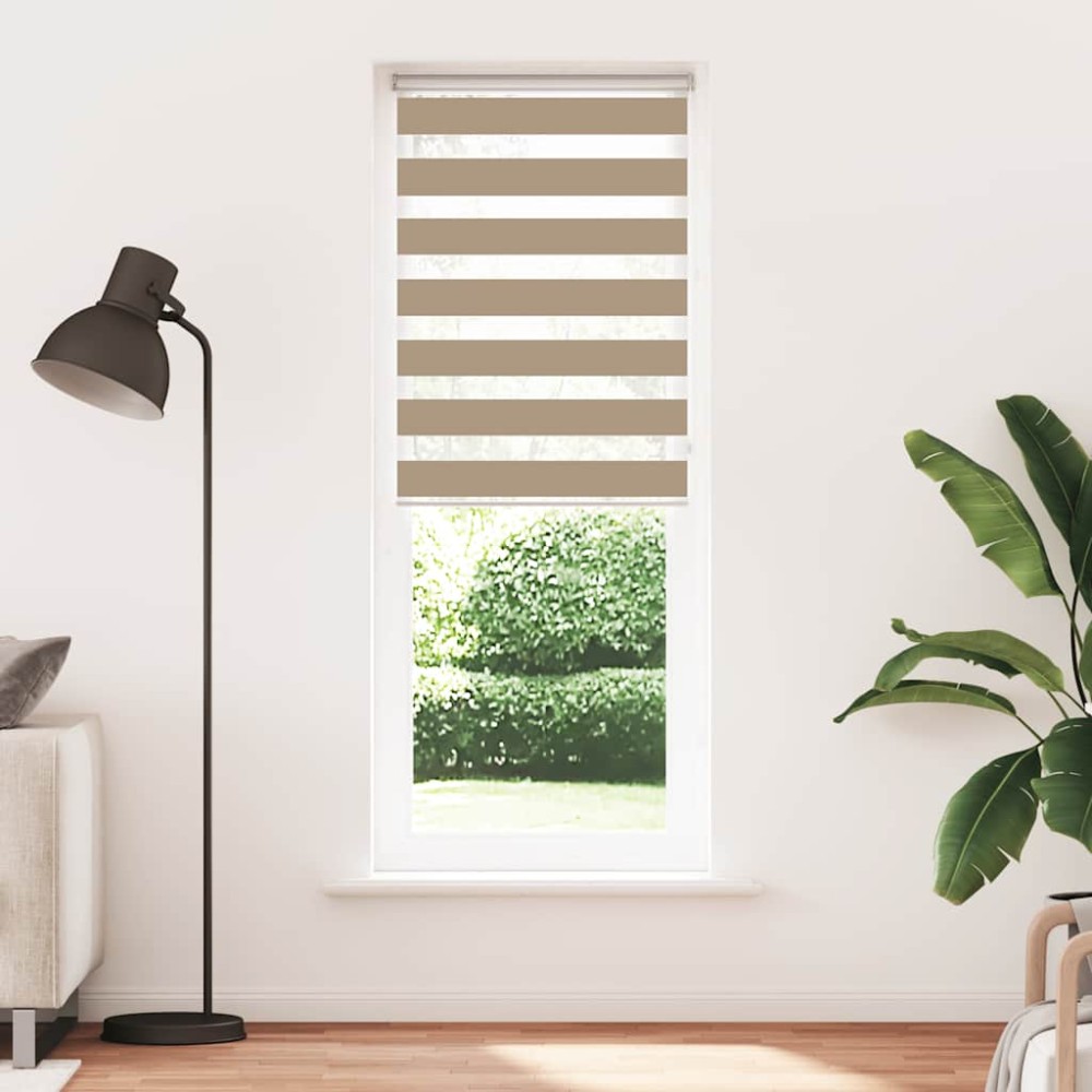 vidaXL Στόρι Ζέβρας Καφέ Άμμου 90x200 εκ. Πλάτος Υφάσματος 85,9 εκ. Πολυεστέρας
