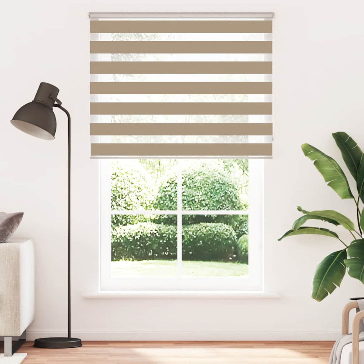 vidaXL Στόρι Ζέβρας Καφέ Άμμου 140x200 εκ. Πλάτος Υφάσματος 135,9 εκ. Πολυεστέρας