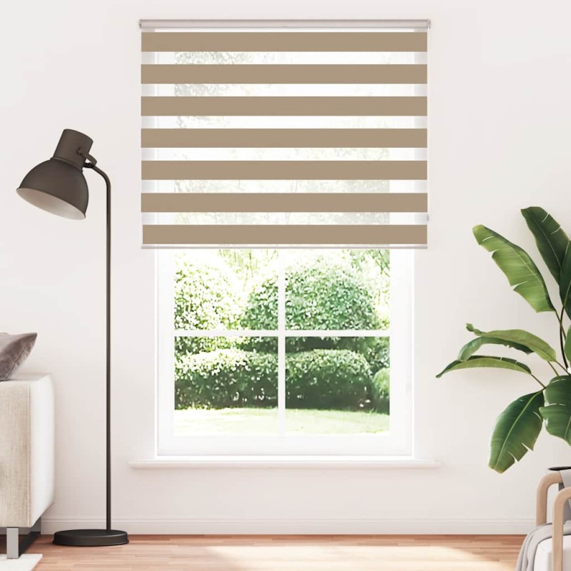 vidaXL Στόρι Ζέβρας Καφέ Άμμου 140x200 εκ. Πλάτος Υφάσματος 135,9 εκ. Πολυεστέρας