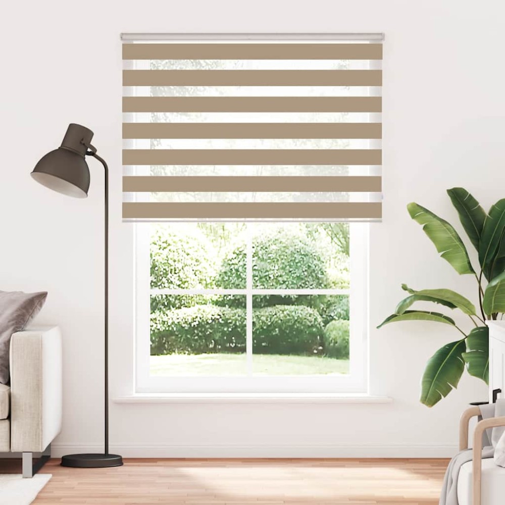 vidaXL Στόρι Ζέβρας Καφέ Άμμου 155x230 εκ. Πλάτος Υφάσματος 150,9 εκ. Πολυεστέρας