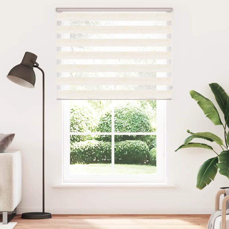 vidaXL Στόρι Ζέβρα Μάρμαρο Μπεζ 145x200 εκ. Πλάτος Υφάσματος 140,9 εκ. Πολυεστέρας