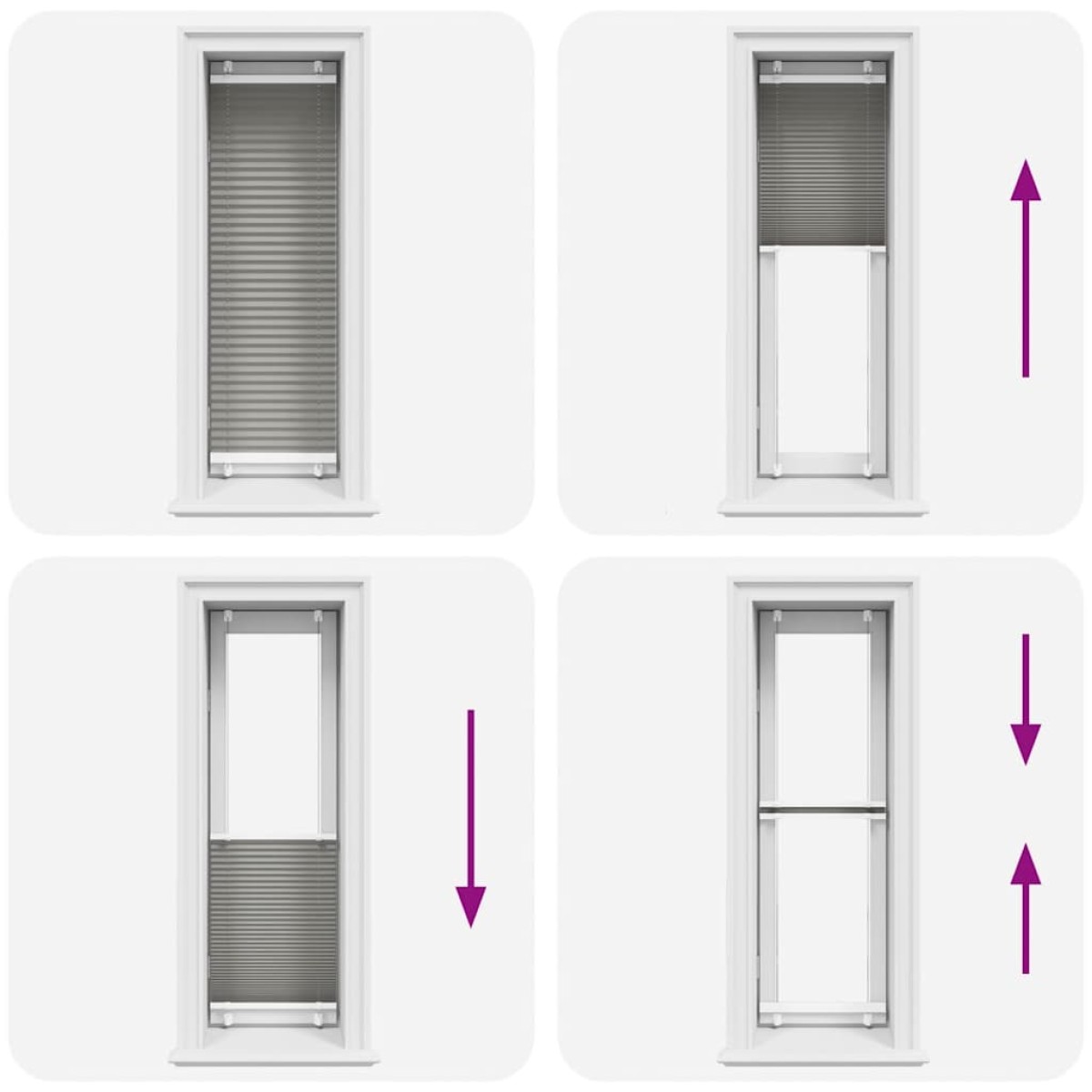 vidaXL Πλισέ περσίδα Ανθρακί 45x100 cm Πλάτος υφάσματος 44,4 cm