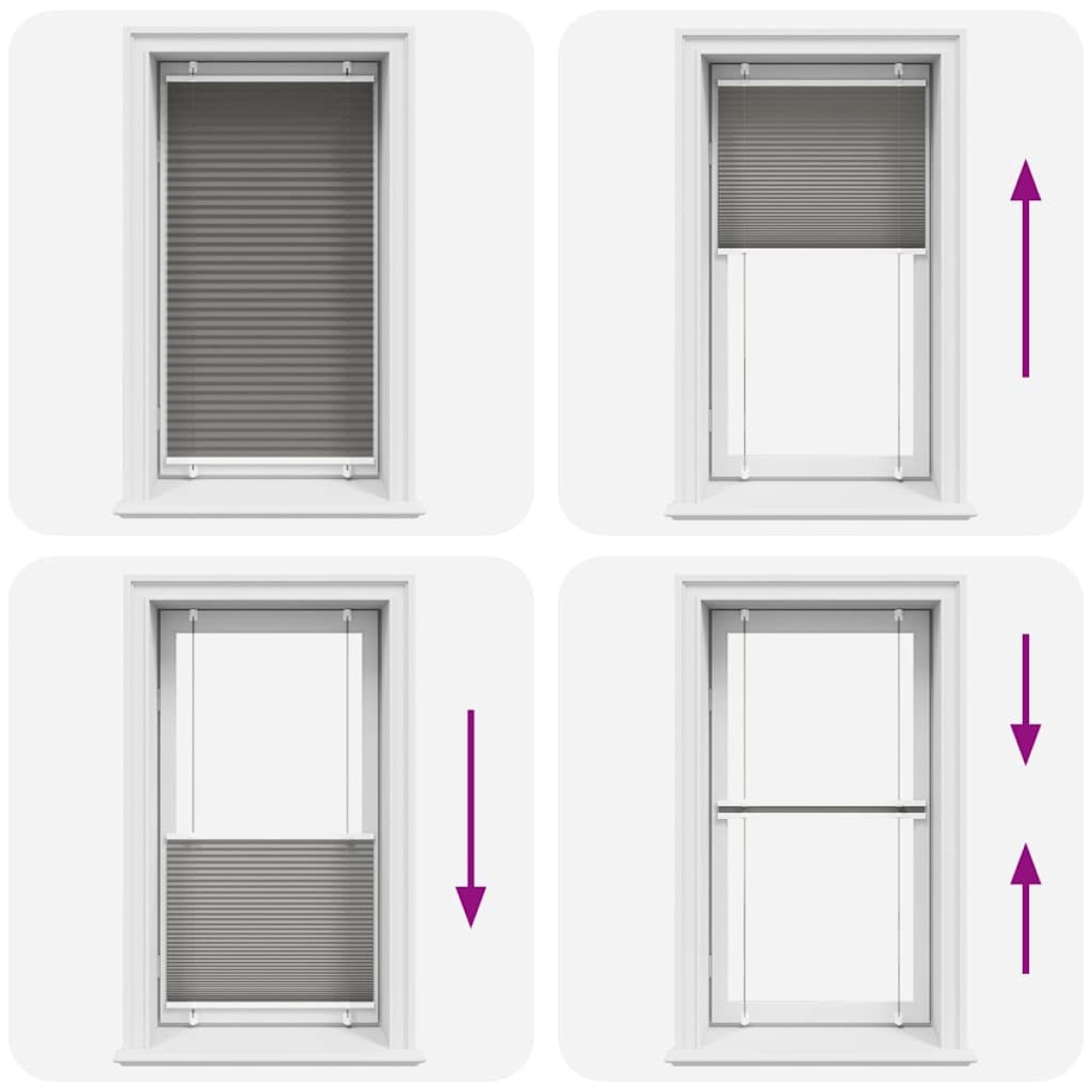 vidaXL Πλισέ περσίδα Ανθρακί 80x100 cm Πλάτος υφάσματος 79,4 cm