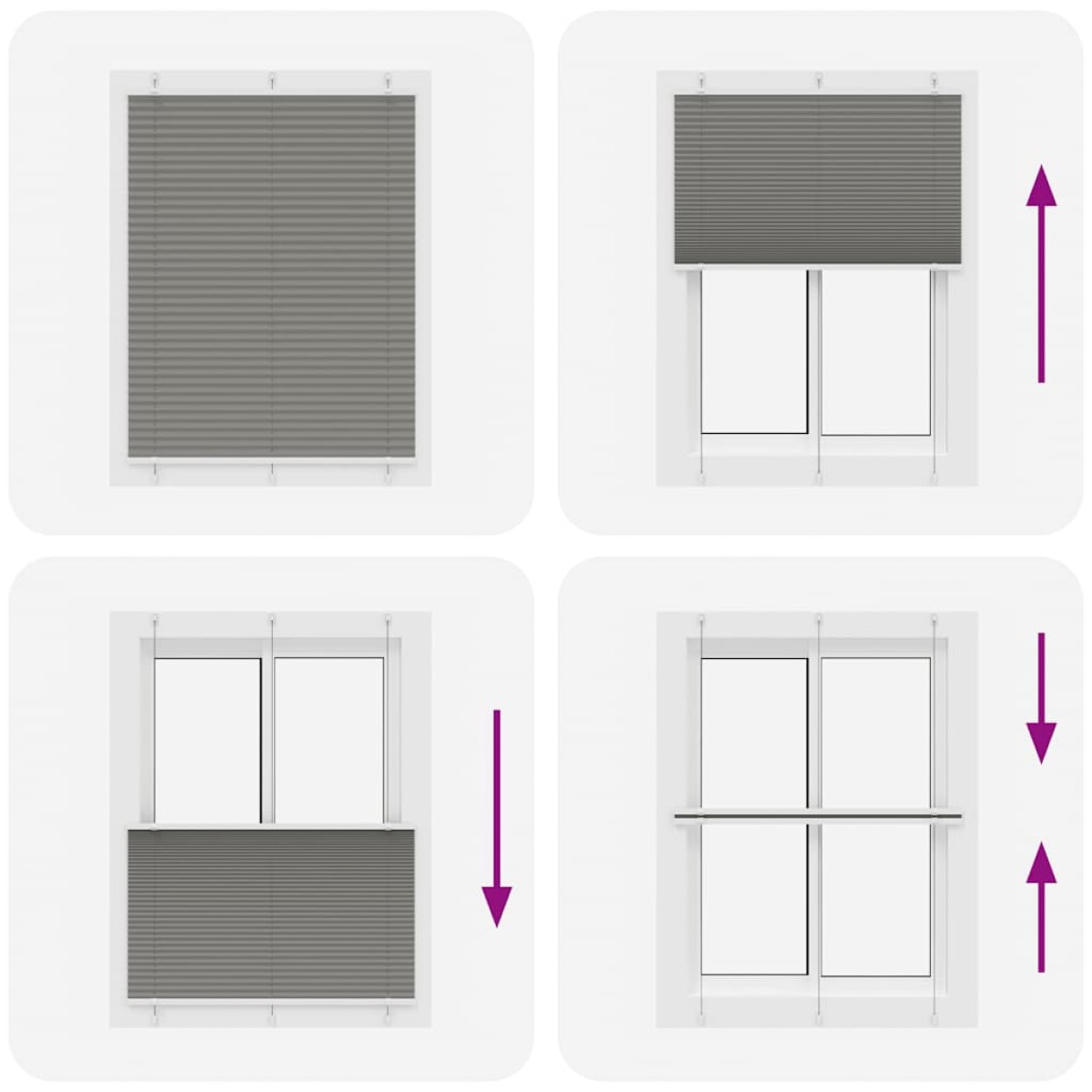 vidaXL Πλισέ περσίδα Ανθρακί 105x100 cm Πλάτος υφάσματος 104,4 cm