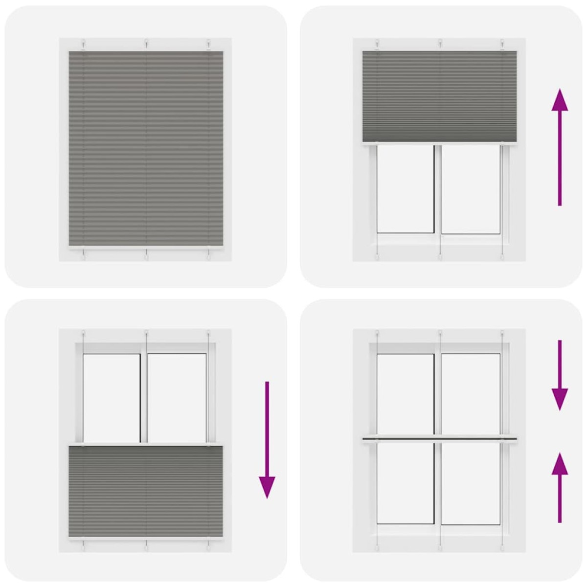 vidaXL Πλισέ περσίδα Ανθρακί 110x100 cm Πλάτος υφάσματος 109,4 cm