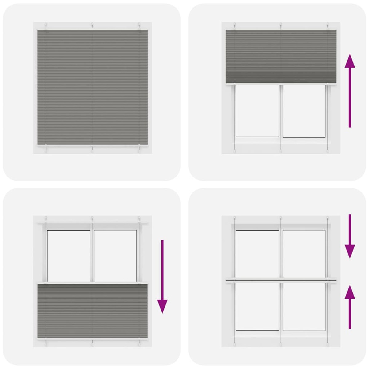 vidaXL Πλισέ περσίδα Ανθρακί 120x100 cm Πλάτος υφάσματος 119,4 cm