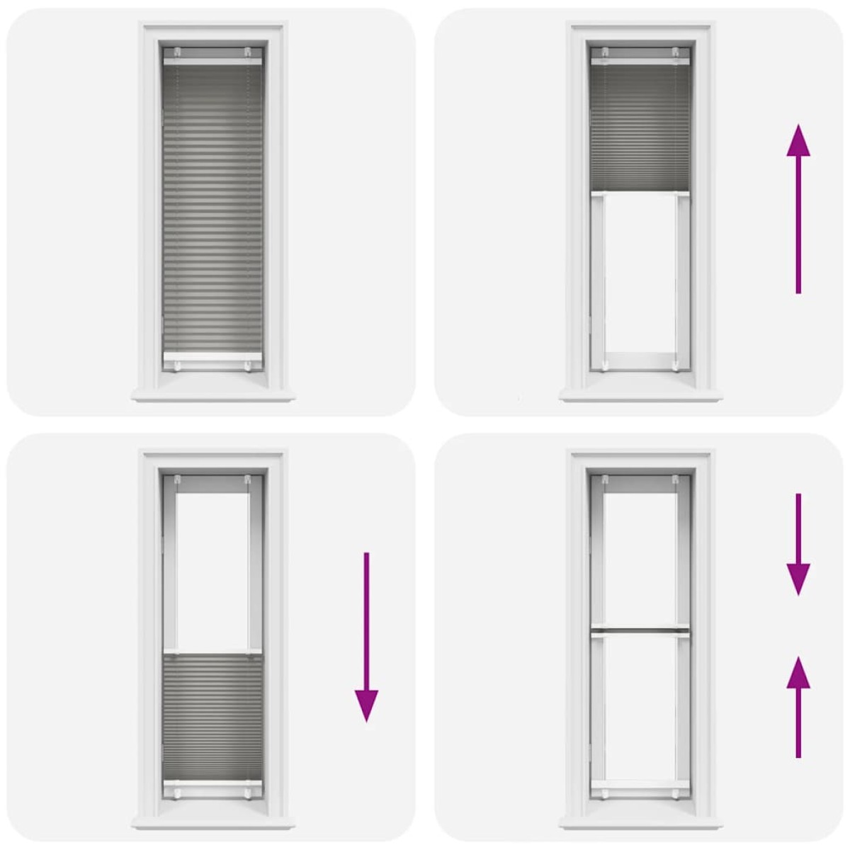 vidaXL Πλισέ περσίδα Ανθρακί 40x150 cm Πλάτος υφάσματος 39,4 cm