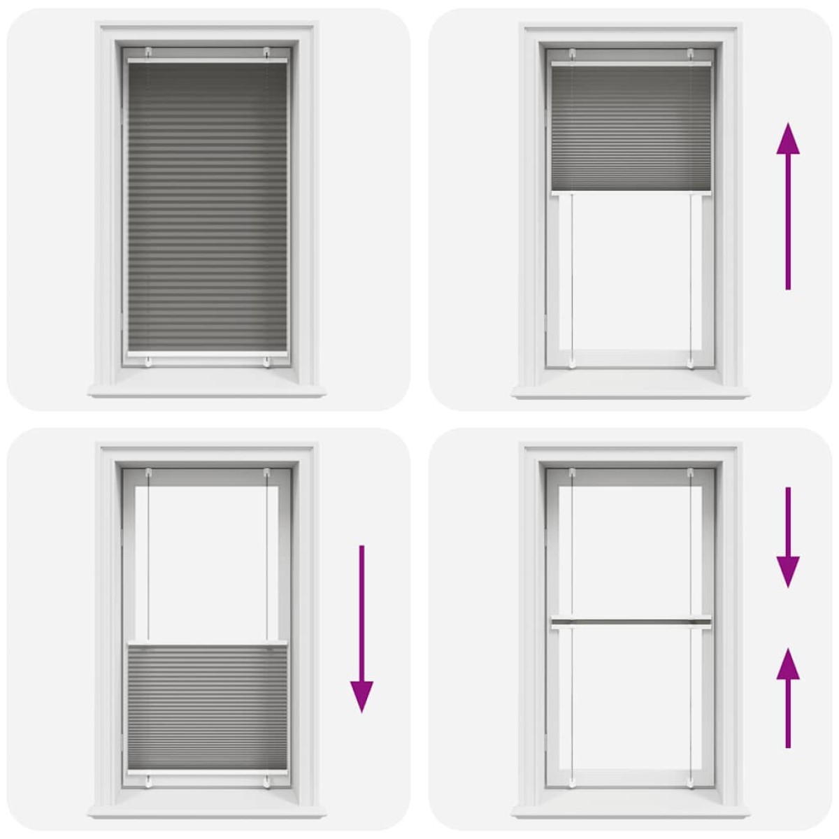 vidaXL Πλισέ περσίδα Ανθρακί 80x150 cm Πλάτος υφάσματος 79,4 cm