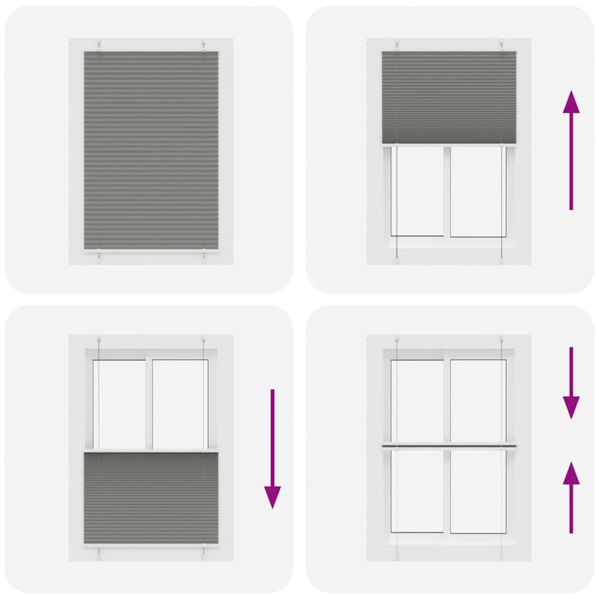 vidaXL Πλισέ περσίδα Ανθρακί 100x150 cm Πλάτος υφάσματος 99,4 cm