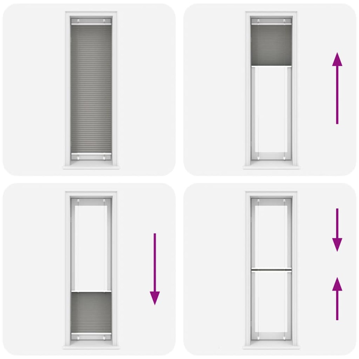 vidaXL Πλισέ περσίδα Ανθρακί 55x200 cm Πλάτος υφάσματος 54,4 cm