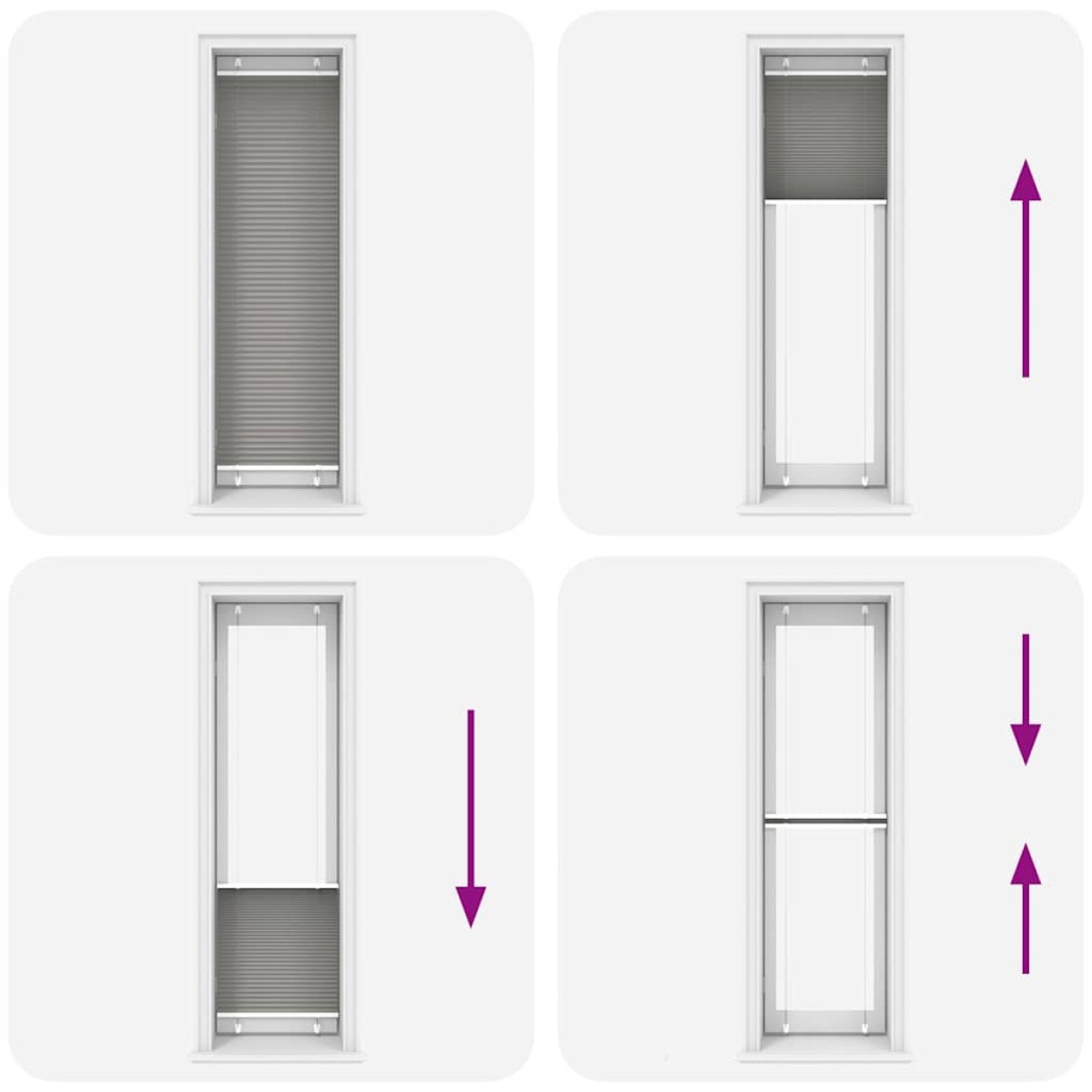 vidaXL Πλισέ περσίδα Ανθρακί 65x200 cm Πλάτος υφάσματος 64,4 cm