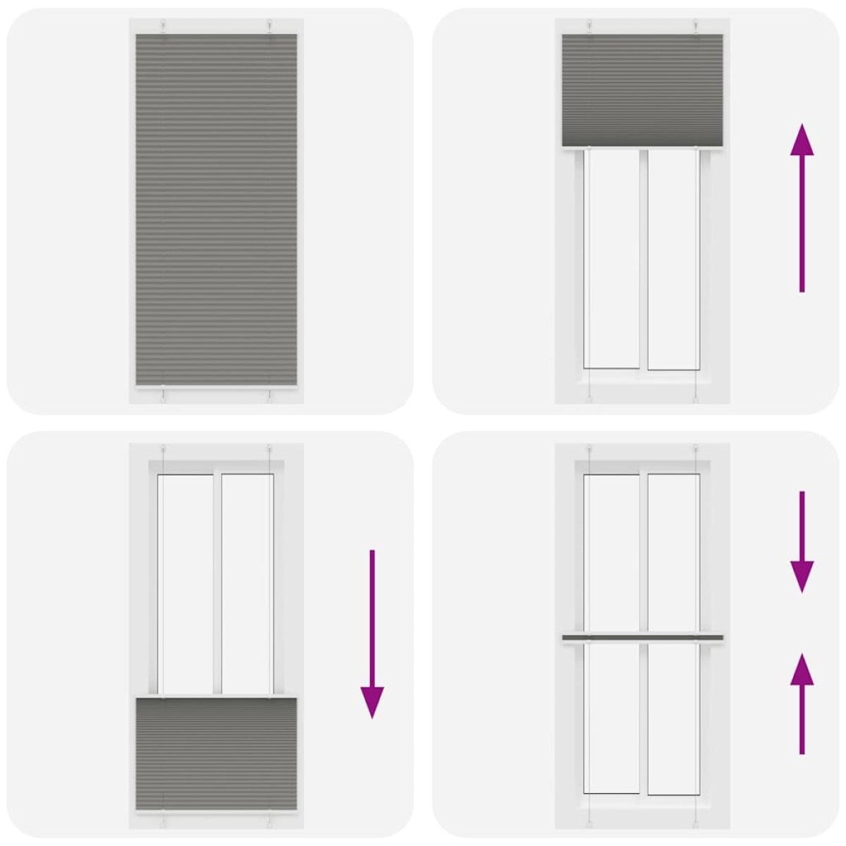 vidaXL Πλισέ περσίδα Ανθρακί 95x200 cm Πλάτος υφάσματος 94,4 cm