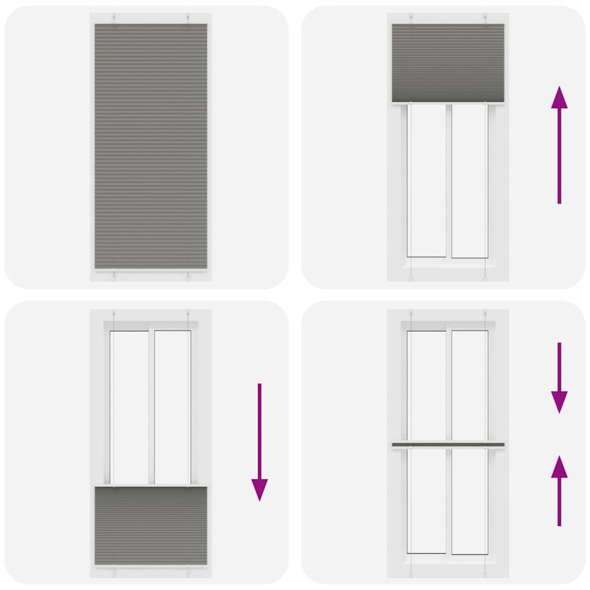 vidaXL Πλισέ περσίδα Ανθρακί 100x200 cm Πλάτος υφάσματος 99,4 cm