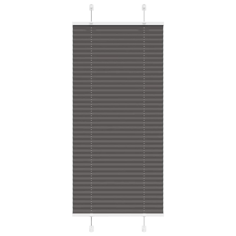vidaXL Πλισέ περσίδα Μαύρο 55x100 cm Πλάτος υφάσματος 54,4 cm