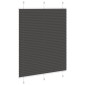 vidaXL Πλισέ περσίδα Μαύρο 105x100 cm Πλάτος υφάσματος 104,4 cm