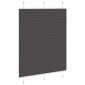 vidaXL Πλισέ περσίδα Μαύρο 110x100 cm Πλάτος υφάσματος 109,4 cm