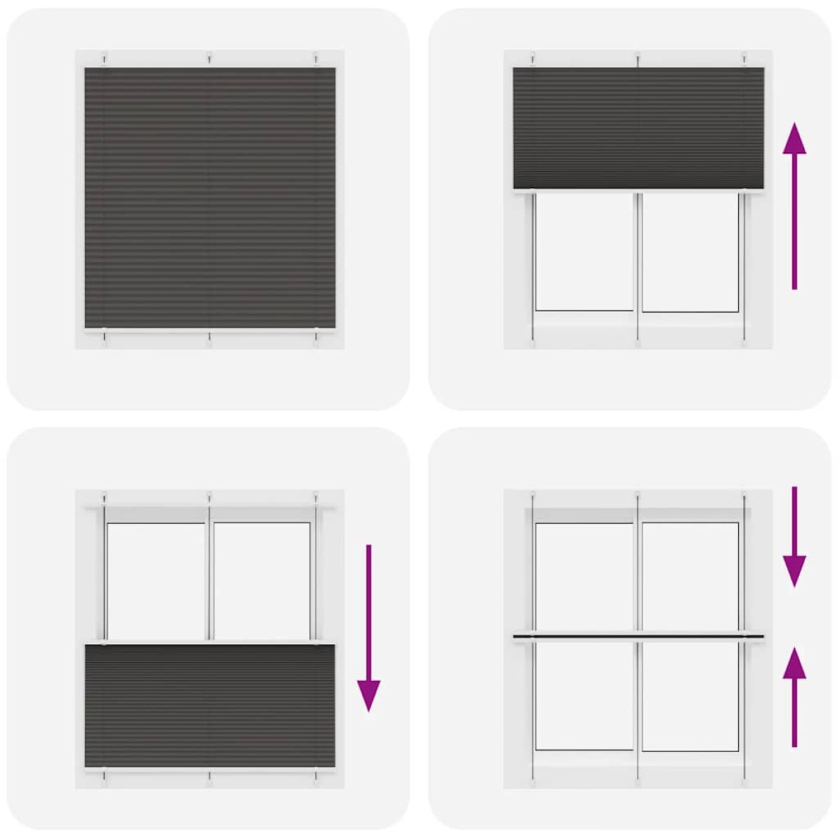 vidaXL Πλισέ περσίδα Μαύρο 120x100 cm Πλάτος υφάσματος 119,4 cm