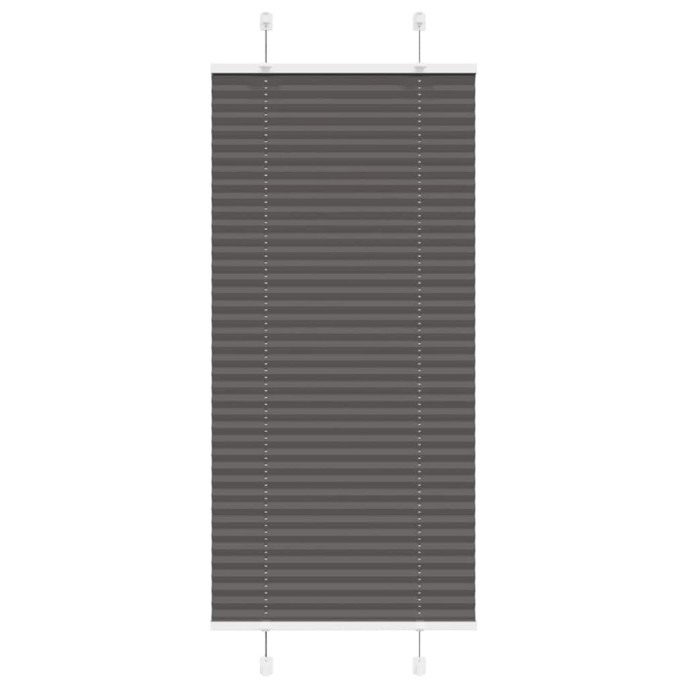 vidaXL Πλισέ περσίδα Μαύρο 55x150 cm Πλάτος υφάσματος 54,4 cm