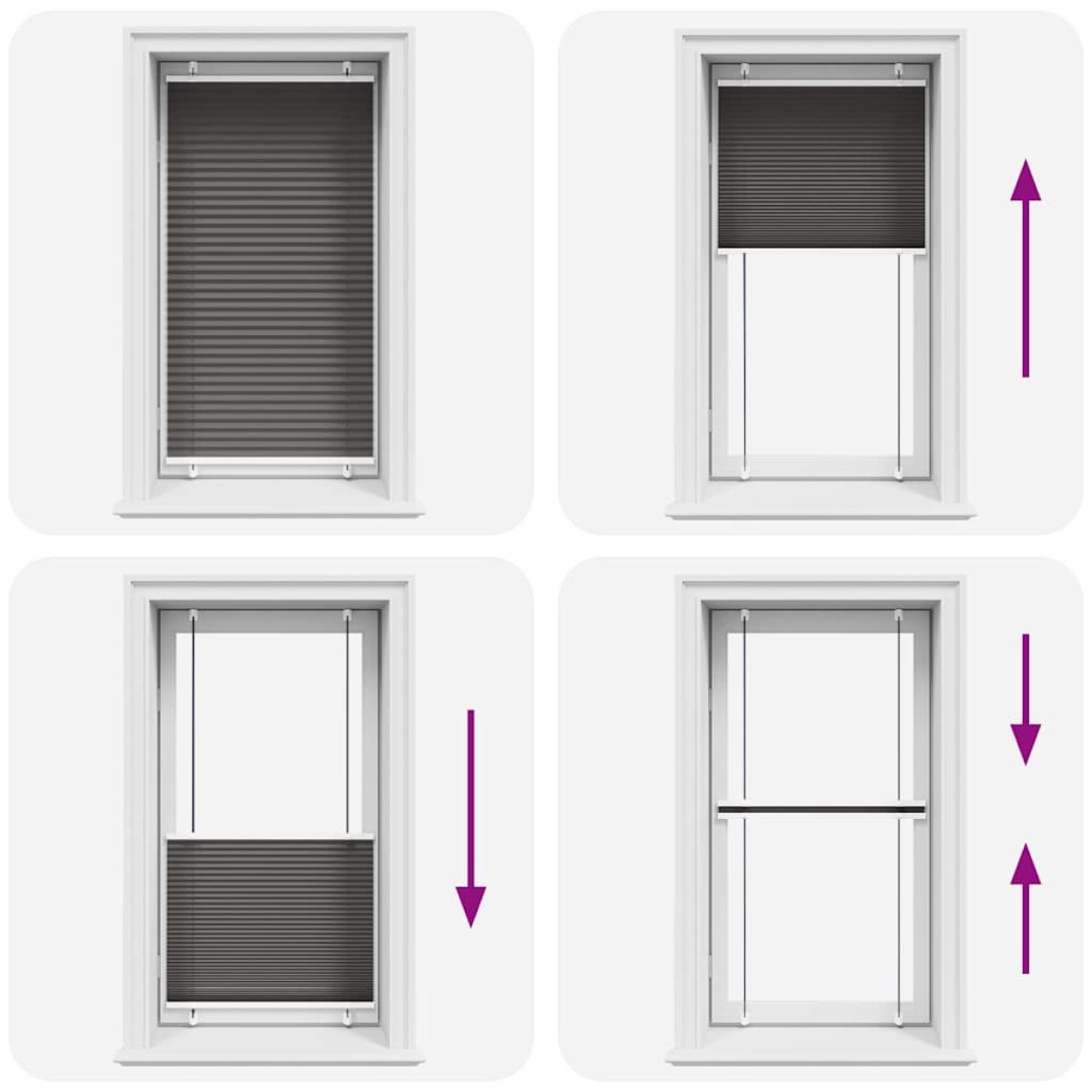 vidaXL Πλισέ περσίδα Μαύρο 70x150 cm Πλάτος υφάσματος 69,4 cm
