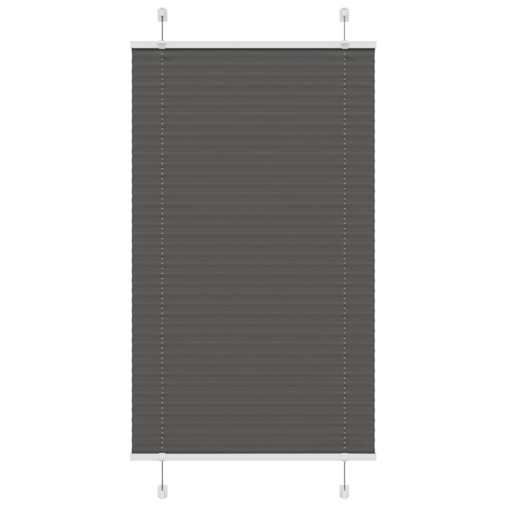 vidaXL Πλισέ περσίδα Μαύρο 75x150 cm Πλάτος υφάσματος 74,4 cm