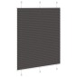 vidaXL Πλισέ περσίδα Μαύρο 105x150 cm Πλάτος υφάσματος 104,4 cm