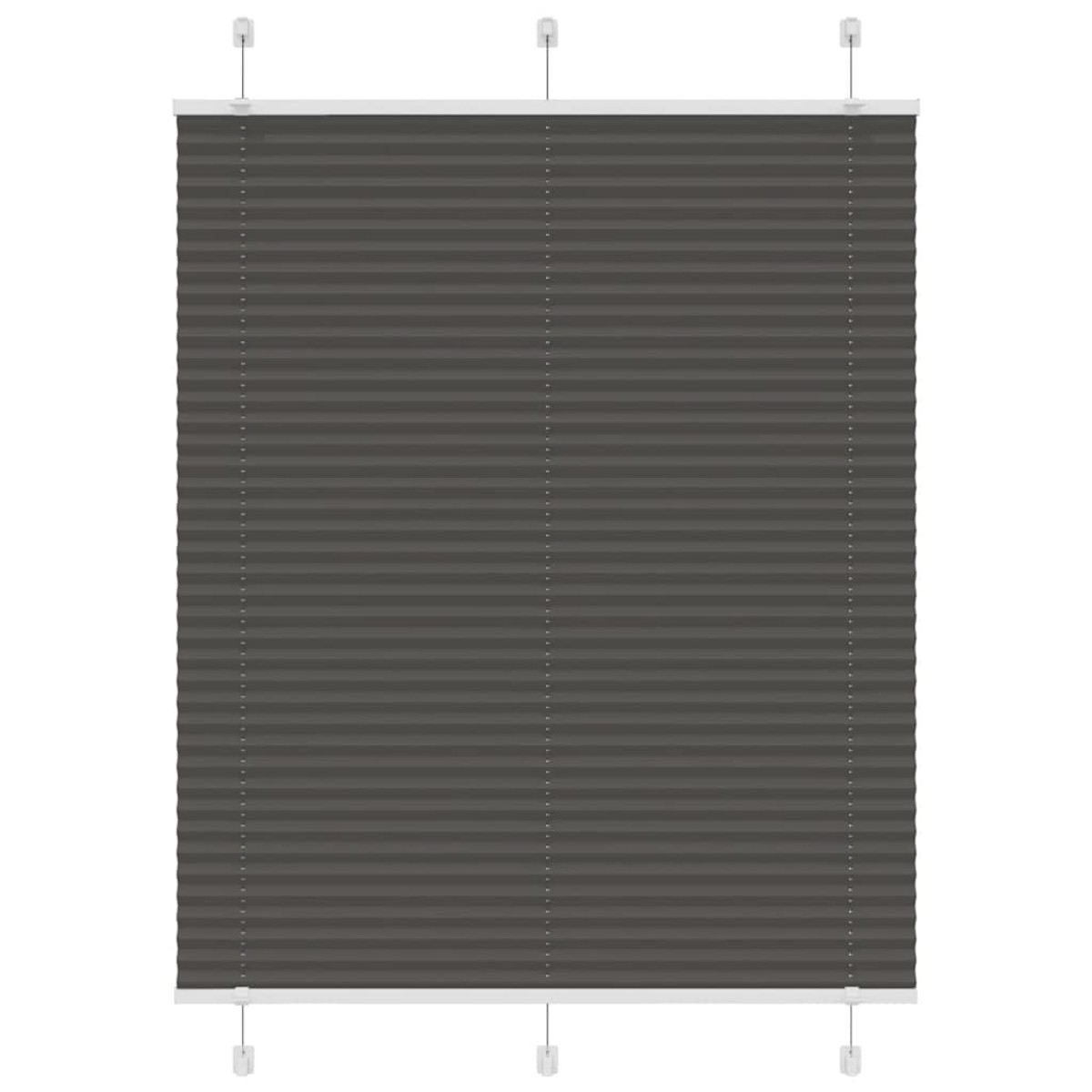 vidaXL Πλισέ περσίδα Μαύρο 110x150 cm Πλάτος υφάσματος 109,4 cm