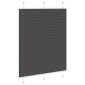 vidaXL Πλισέ περσίδα Μαύρο 110x150 cm Πλάτος υφάσματος 109,4 cm