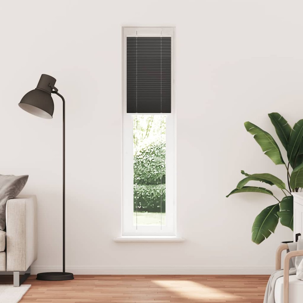 vidaXL Πλισέ Στόρι Μαύρο 50x200 εκ. Πλάτος Υφάσματος 49,4 εκ. Πολυεστέρας