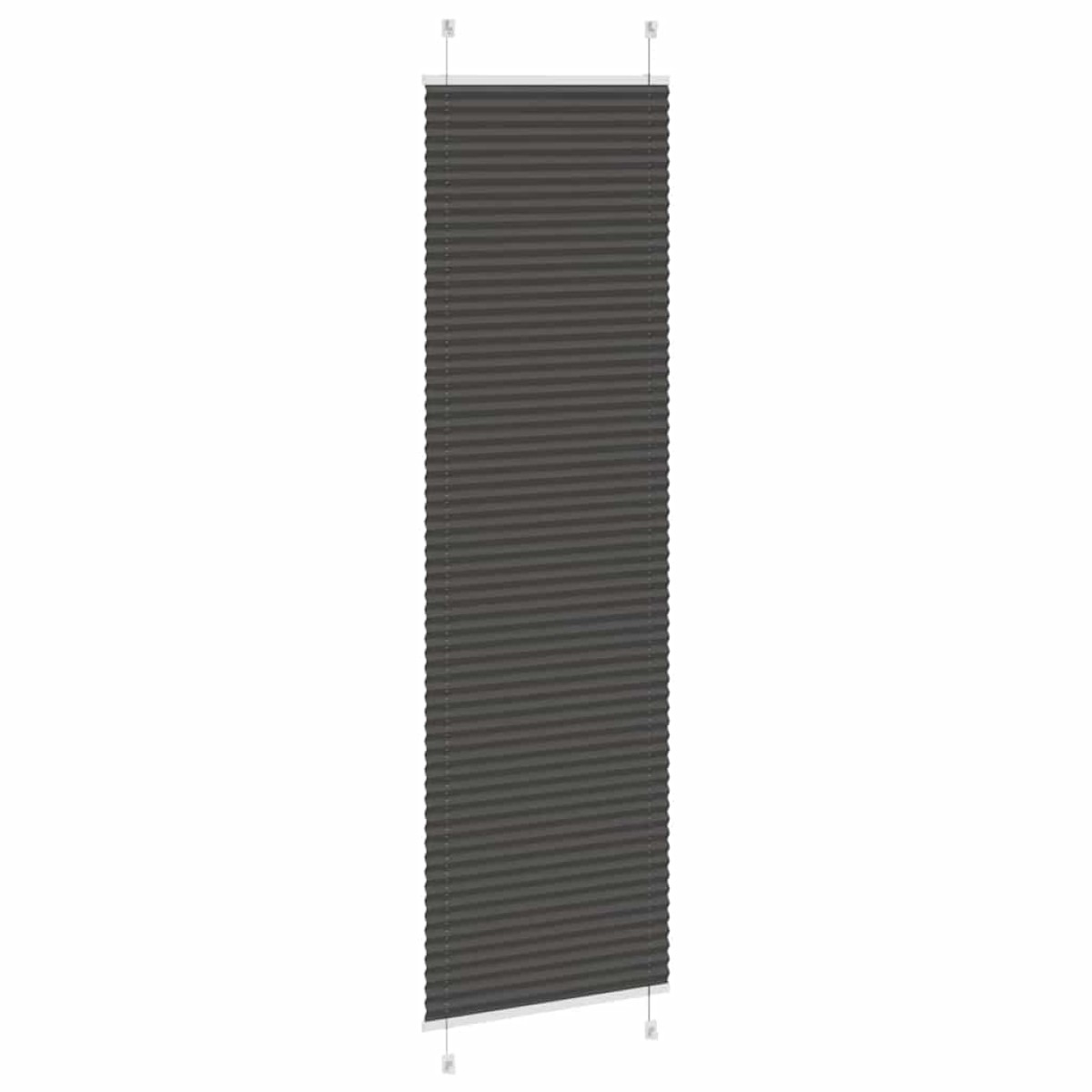 vidaXL Πλισέ περσίδα Μαύρο 60x200 cm Πλάτος υφάσματος 59,4 cm