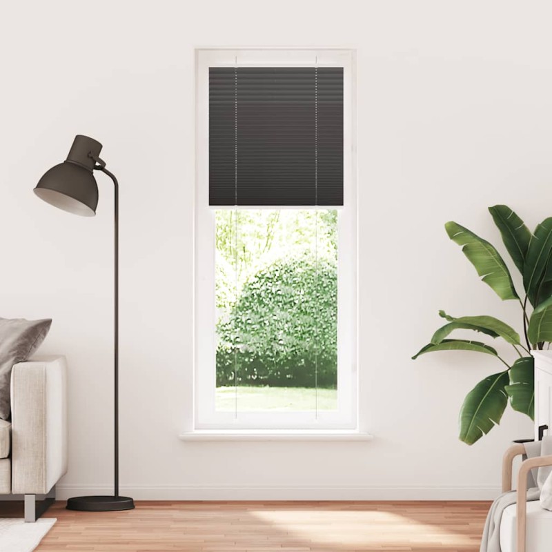 vidaXL Πλισέ Στόρι Μαύρο 75x200 εκ. Πλάτος Υφάσματος 74,4 εκ. Πολυεστέρας