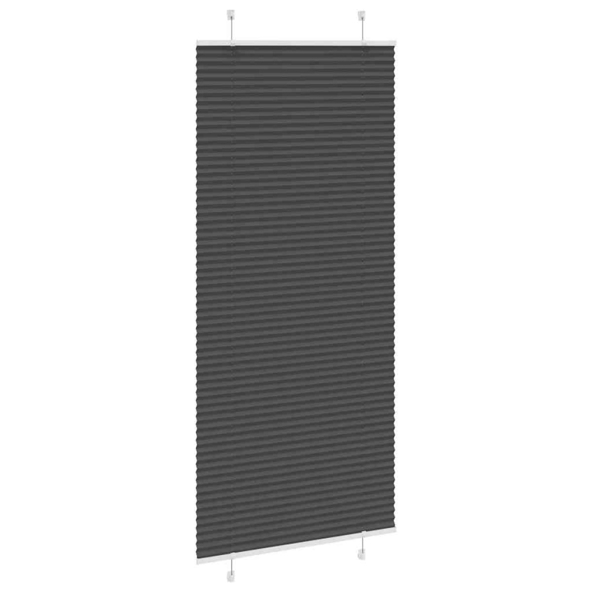 vidaXL Πλισέ περσίδα Μαύρο 85x200 cm Πλάτος υφάσματος 84,4 cm