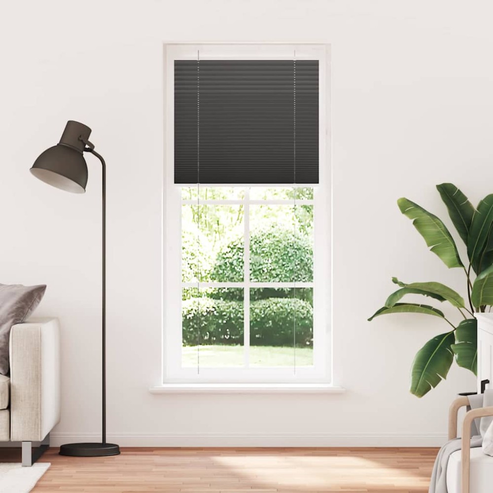 vidaXL Πλισέ περσίδα Μαύρο 100x200 cm Πλάτος υφάσματος 99,4 cm
