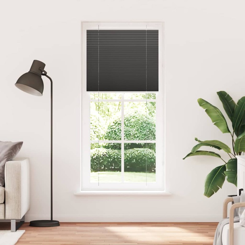 vidaXL Πλισέ περσίδα Μαύρο 100x200 cm Πλάτος υφάσματος 99,4 cm
