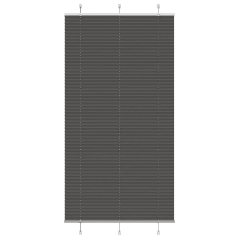vidaXL Πλισέ περσίδα Μαύρο 110x200 cm Πλάτος υφάσματος 109,4 cm
