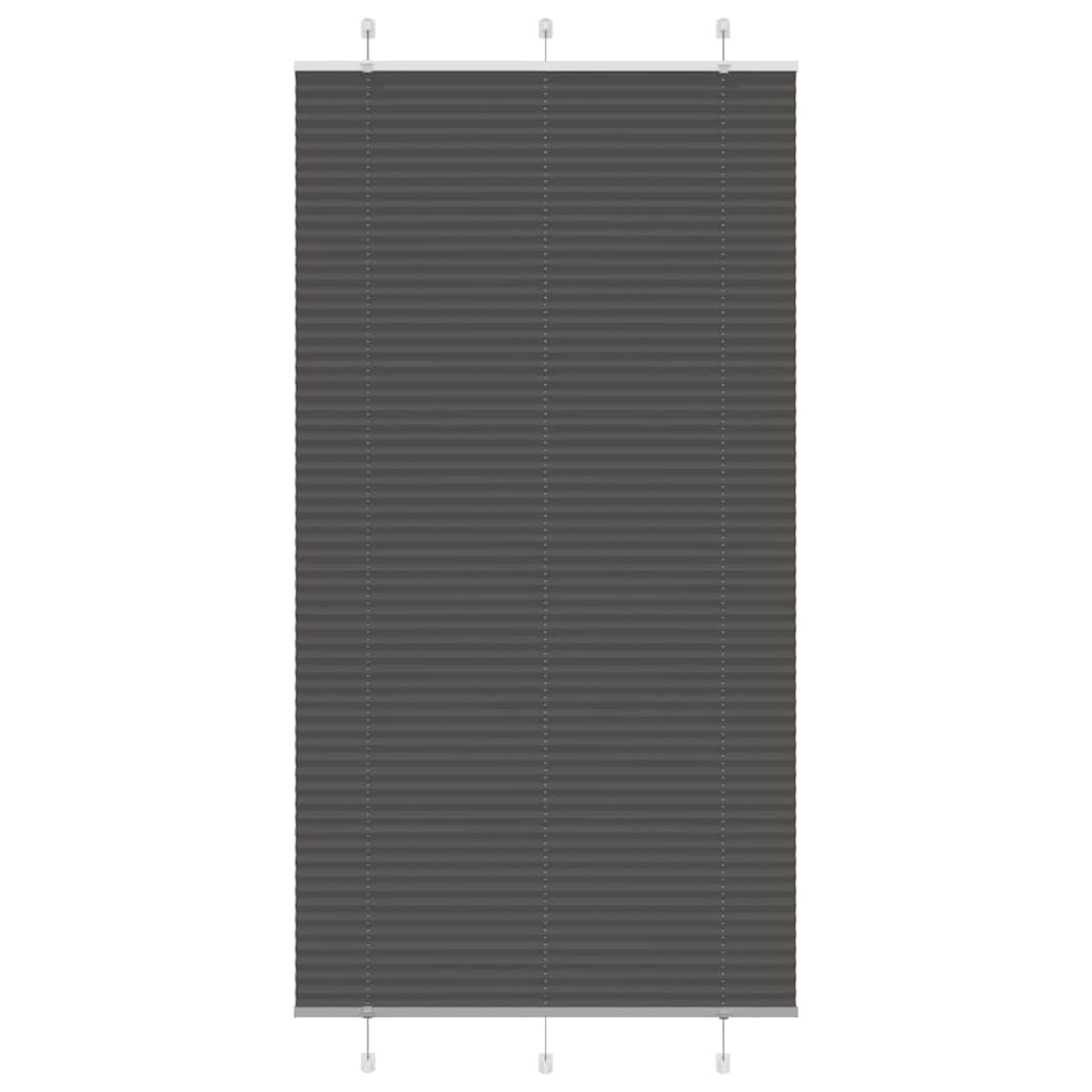 vidaXL Πλισέ περσίδα Μαύρο 110x200 cm Πλάτος υφάσματος 109,4 cm